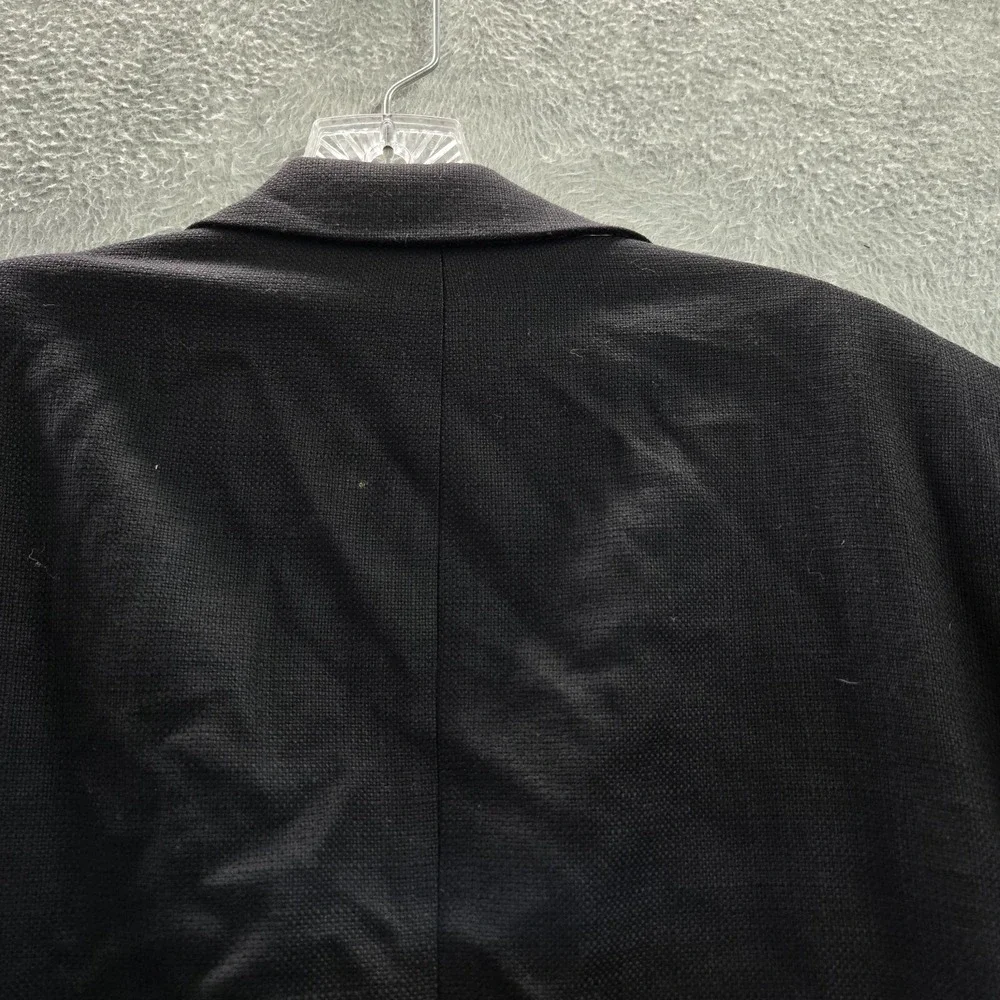 VINTAGE Hugo Boss Men Jacket 46L Black‎ Super 100 Wool Blazer Black Label